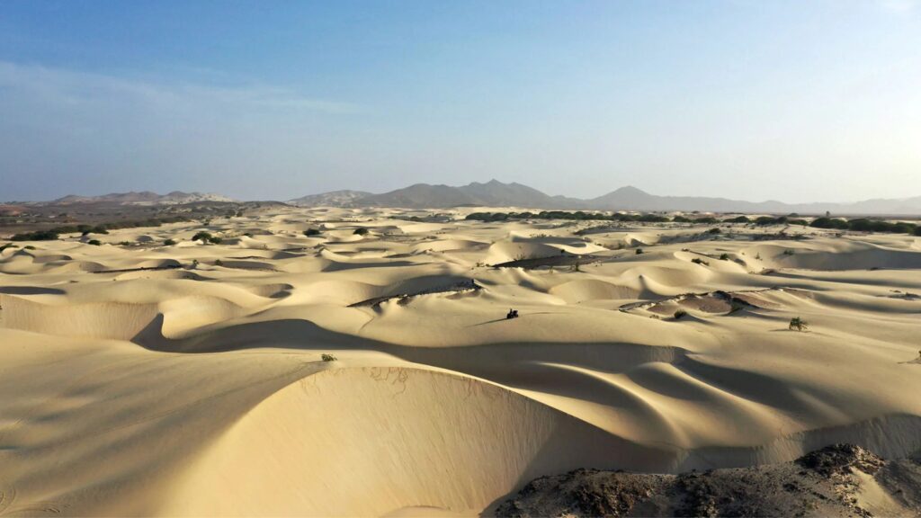 Desierto de Viana, Boa Vista, Cabo Verde. Dunas de arena dorada
